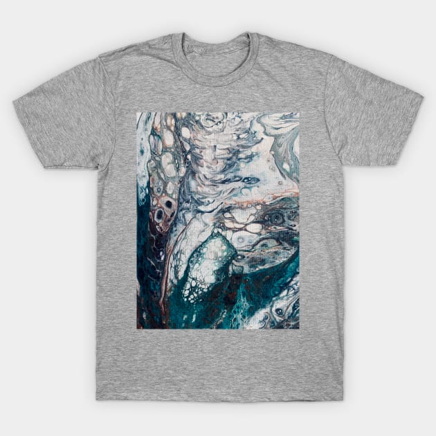 Ocean abstract acrylic fluid paint T-Shirt by baksuart